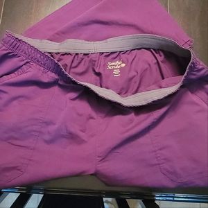 Sanibel scrub pants Pull-On Cargo Pant #9165 size 2x color Eggplant
